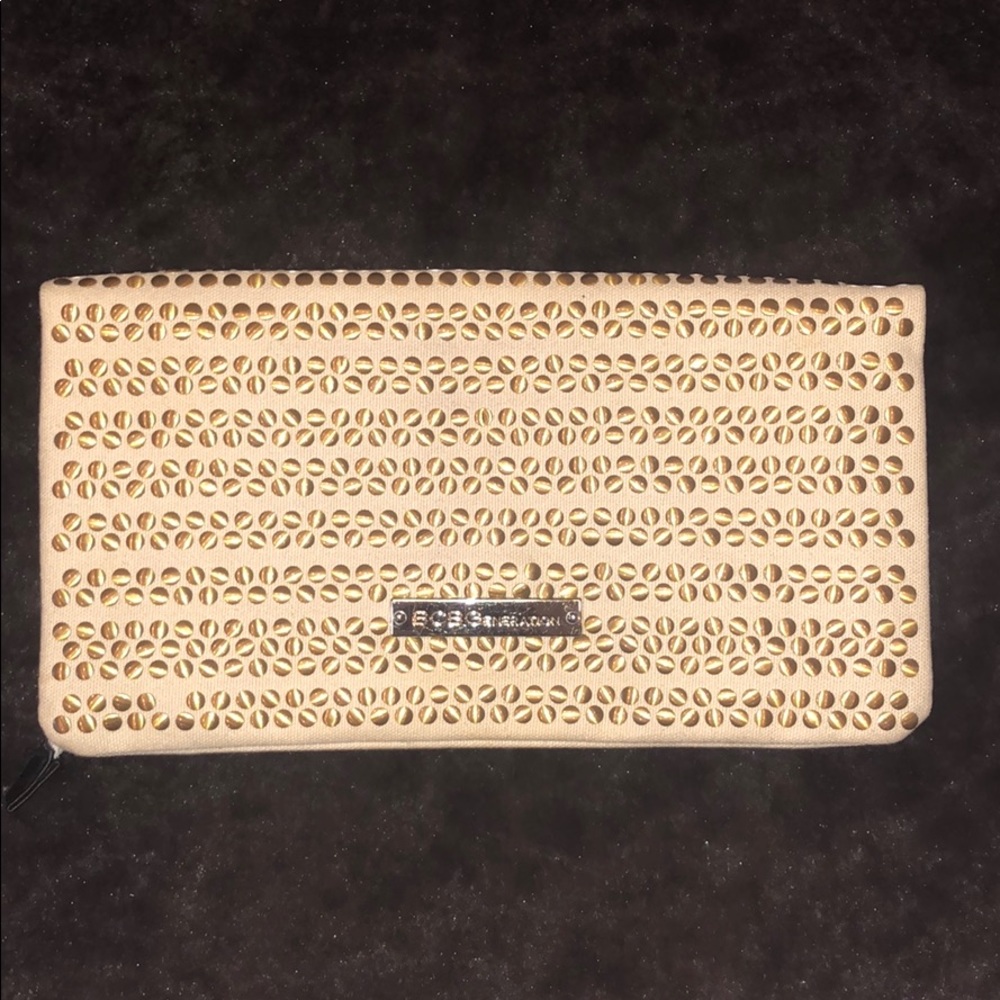 BCBGENERATION Gold Studded Fold Over Clutch